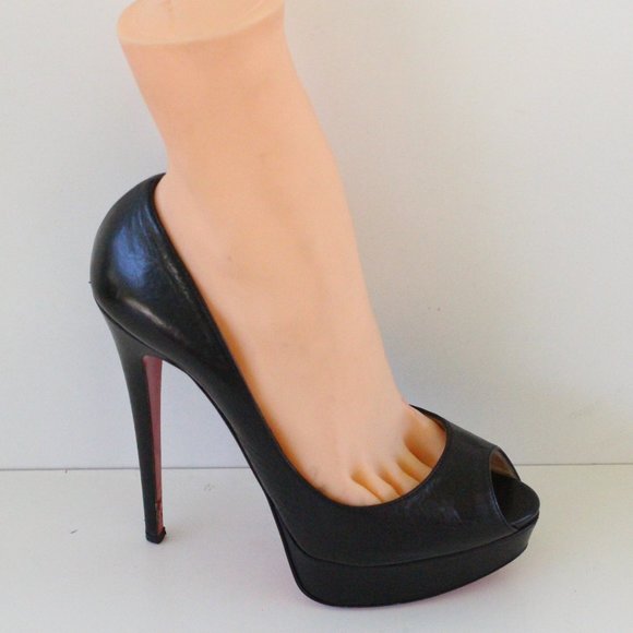 Christian Louboutin Black Lady Peep Leather - Picture 4 of 8
